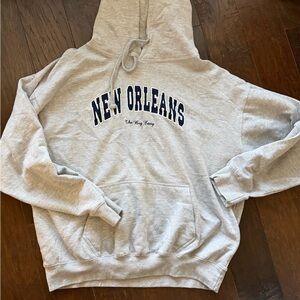 New Orleans Graphic Hooded Sweatshirt - Light Gray